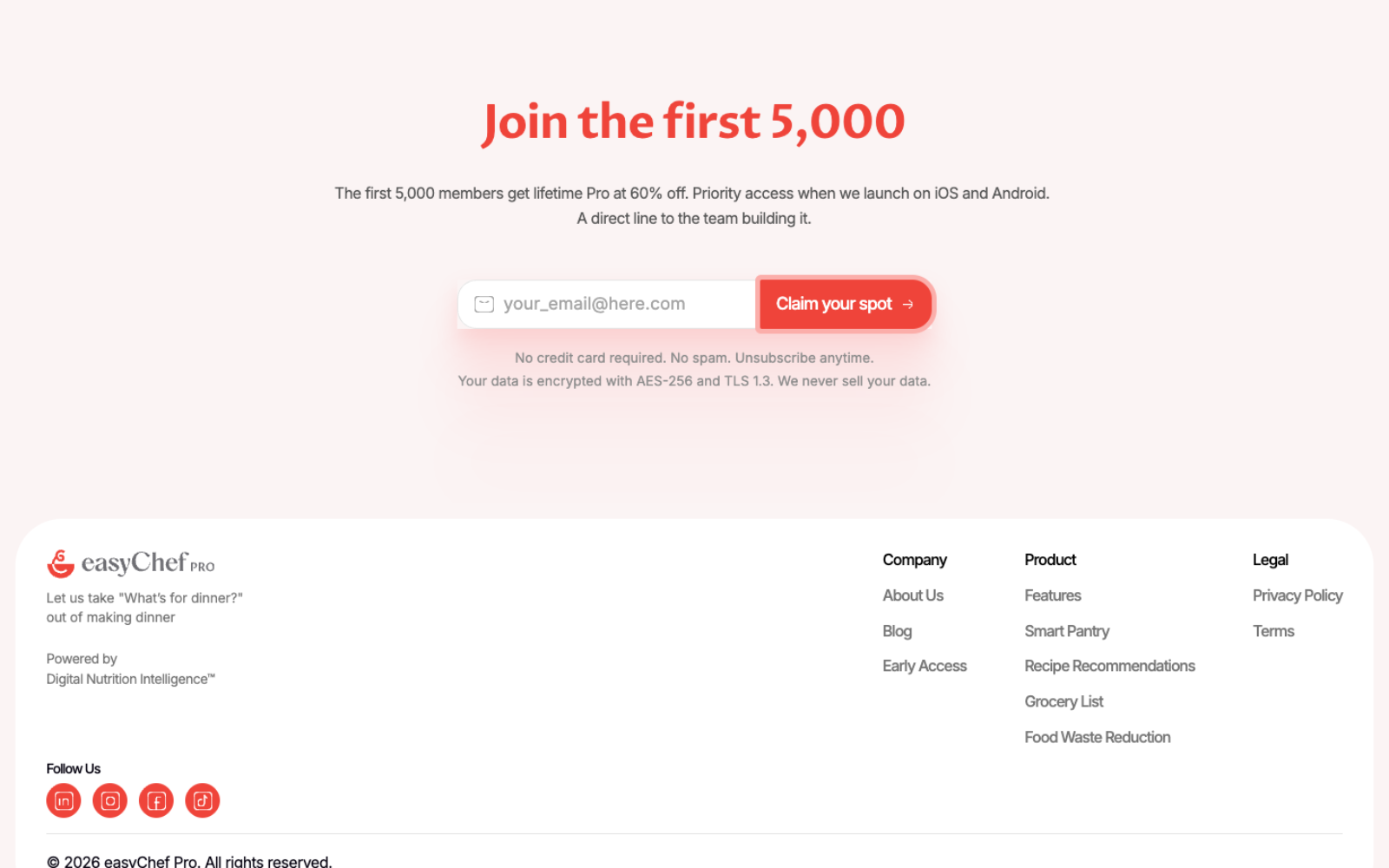 easyChef Pro — n waitlist